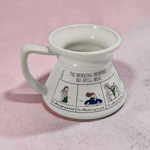 Vintage No Spill Coffee Mug Women Funny Novelty Gag Gift Coworker 1980s Humor